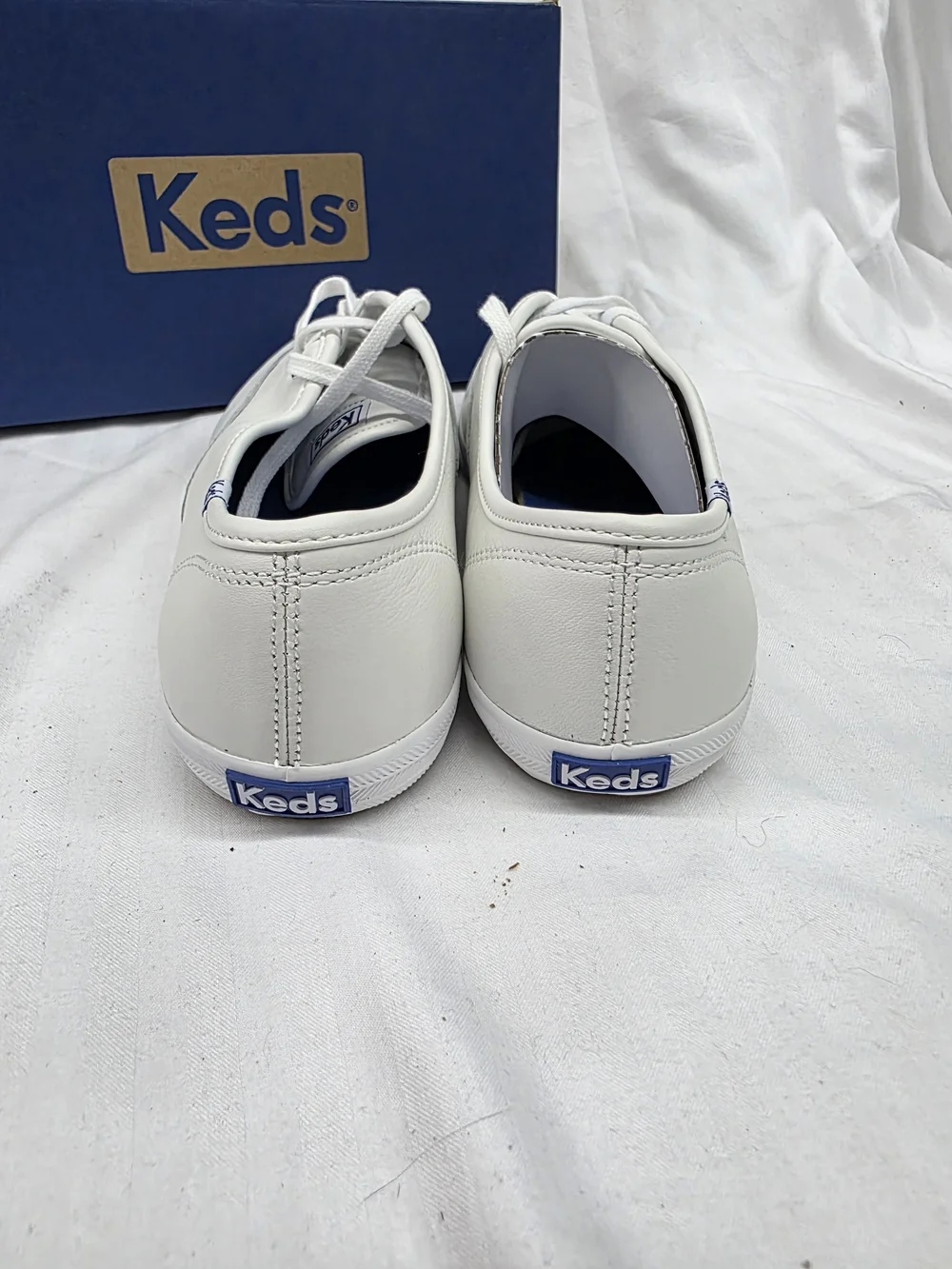Keds White Leather Lace-Up Sneakers - Picture 5 of 9